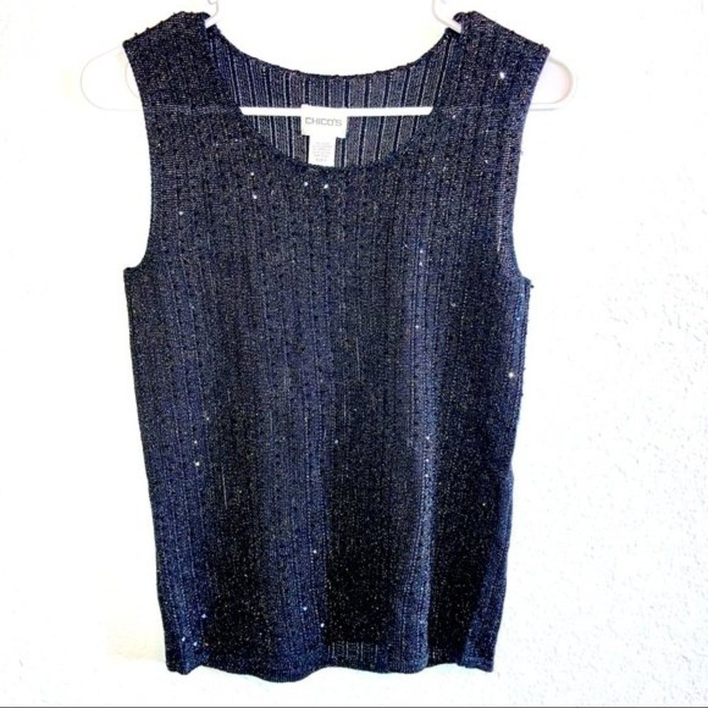 Chico’s Silk Blend Black Sleeveless Blouse Size 0